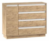 Комод Virginia НМ 011.01, Белый Скандинавский/Дуб Бунратти фото Комод Virginia НМ 011.01, Белый Скандинавский/Дуб Бунратти. Фото №1