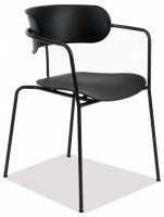 Кресло VAN HALLEN (mod. 2433) пластик/металл, 54,5х53,5х76 см, высота до сиденья 46 см, черный/черный  (поставляется по 4 шт)