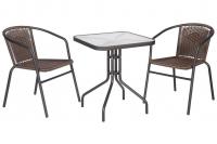 Комплект садовый "Бистро" BISTRO с квадратным столом фото Комплект садовый "Бистро" BISTRO с квадратным столом. Фото №1