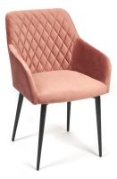 Кресло BREMO (mod. 708) ткань/металл, 58х55х83 см, высота до сиденья 48 см, коралловый barkhat 15 /черный (поставляется по 4 шт). Фото №1