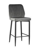 Стул полубарный Лоренс велюр антрацитовый. Фото №1