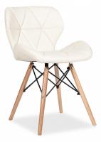 Стул STUTTGART (mod. 74) дерево береза/металл/экокожа, 42 х 52 х 72 х 45 см, слоновая кость /бук (поставляется по 4 шт)