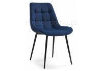 Стул Келми микровелюр темно-синий / черный глянец фото Стул Келми микровелюр темно-синий / черный глянец