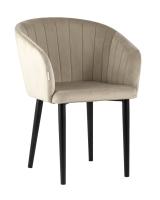 Стул с подлокотниками Нейтон велюр бежевый. Фото №1