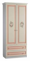 Алиса Шкаф 2-створчатый с ящиками Белый/ Крем