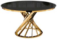 Стол стеклянный Twist gold / black фото Стол стеклянный Twist gold / black. Фото №1