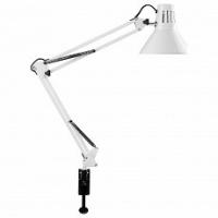 Светильник настольный под лампу E27, max 60W, 230V на струбцине, белый, DE1430