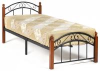 Кровать AT-8077 дерево гевея/металл, 90*200 см (Single bed), красный дуб/черный фото Кровать AT-8077 дерево гевея/металл, 90*200 см (Single bed), красный дуб/черный. Фото №1