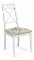 Стул Picasso ( PC-SC ) дерево гевея, 45х53х97см, pure white (белый 2-1), Ткань Прованс № 13  (поставляется по 2 шт)