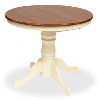 Стол NAVARRESE (mod. E-R36R+12AV NMO-2B) дерево гевея/мдф, D90+30x76см, rustic oak+cream (дуб+кремовый) фото Стол NAVARRESE (mod. E-R36R+12AV NMO-2B) дерево гевея/мдф, D90+30x76см, rustic oak+cream (дуб+кремовый). Фото №1