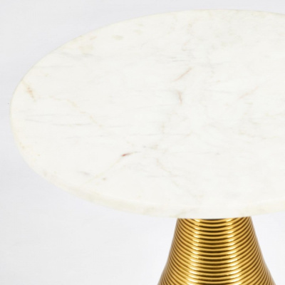 Столик кофейный Secret De Maison CINTRA ( mod. 12473 ) алюминиевый сплав/мрамор, 40,7x40,7x52,7см, золотой/gold. Фото