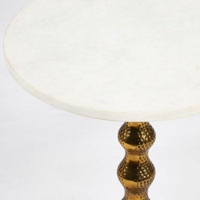 Столик кофейный Secret De Maison BOLLY ( mod. 12483-M ) алюминиевый сплав/мрамор, 40,5x40,5x58,5 см, античная медь. Фото