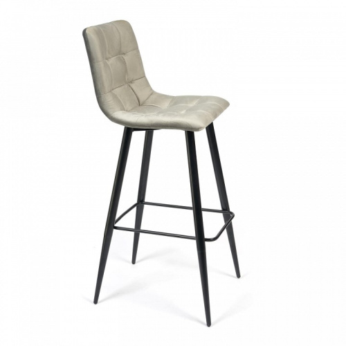 Стул барный CHILLY (mod.7095) ткань/металл, 50х44х104 см, высота до сиденья 76 см, серый barkhat 26/черный (поставляется по 2 шт). Фото №2