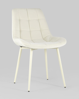 Стул Флекс велюр светло-бежевый кремовые ножки. Фото