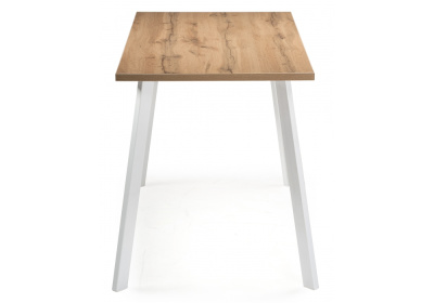 Стол деревянный Тринити Лофт 120 25 мм дуб вотан / матовый белый. Фото