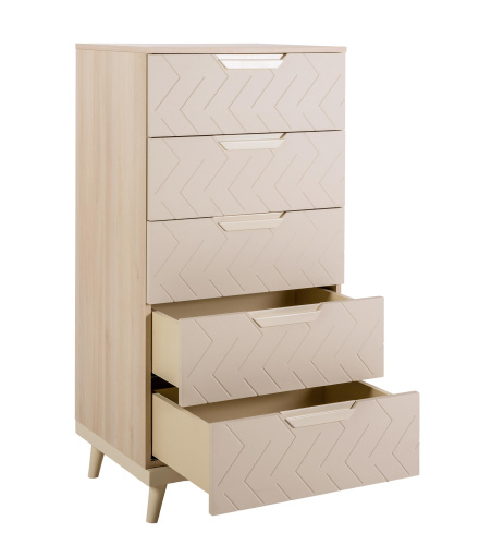 Комод с 5 ящиками Сканди Жемчужно-белый. Фото №6