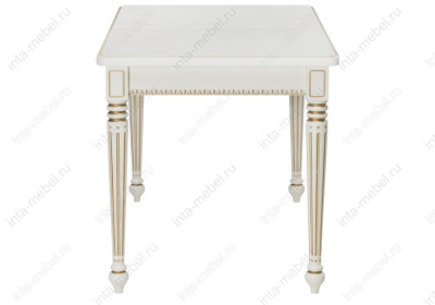 Стол деревянный Леджер слоновая кость / патина золото. Фото