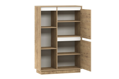 Virginia НМ 011.85 Шкаф комбинированный Правый, Белый Скандинавский/Дуб Бунратти фото Virginia НМ 011.85 Шкаф комбинированный Правый, Белый Скандинавский/Дуб Бунратти. Фото №2