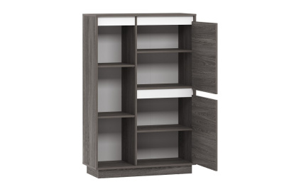 Virginia НМ 011.85 Шкаф комбинированный Правый, Белый Скандинавский/Ясень Анкор темный (KR. Фото