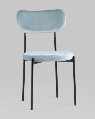 Стул Барбара велюр серо-голубой. Фото