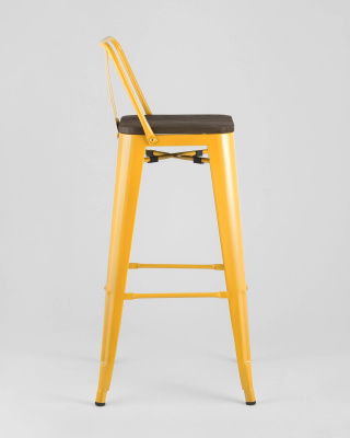 Стул барный TOLIX WOOD со спинкой желтый. Фото