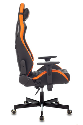 Кресло игровое Knight OUTRIDER черный/оранжевый ромбик эко.кожа с подголов. крестовина металл. Фото