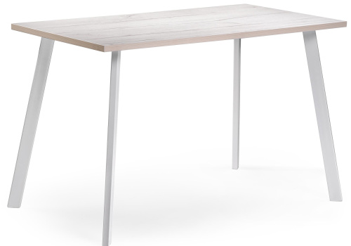 Стол деревянный Тринити Лофт 140 25 мм юта / белый матовый. Фото №1