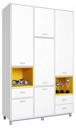 Шкаф комбинированный Polini Kids Mirum, белый фото Шкаф комбинированный Polini Kids Mirum, белый. Фото №1