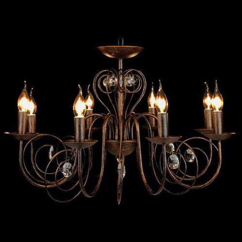 Подвесная люстра Eurosvet Tomas 60018/8 черный с золотом. Фото №1