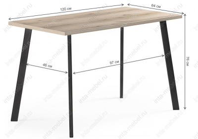 Стол деревянный Тринити Лофт 120 делано светлый. Фото №2