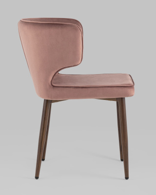 Стул Матео велюр пыльно-розовый ножки дерево. Фото №4