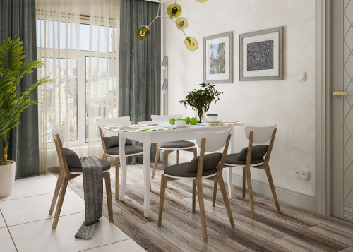 Стол обеденный Экстра 2 белый/Весна. Фото №2