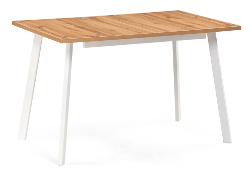 Стол деревянный Стол раскладной Колон Лофт 120 25 мм дуб вотан / белый матовый. Фото №1