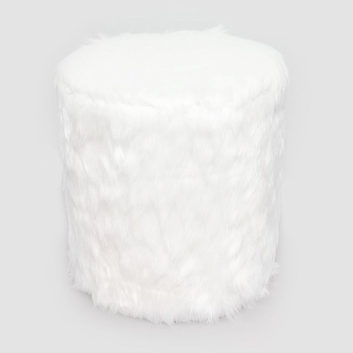 Пуф белый из искуственного меха. Фото №1