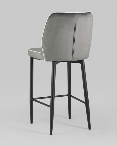 Стул полубарный Лоренс велюр антрацитовый. Фото №7
