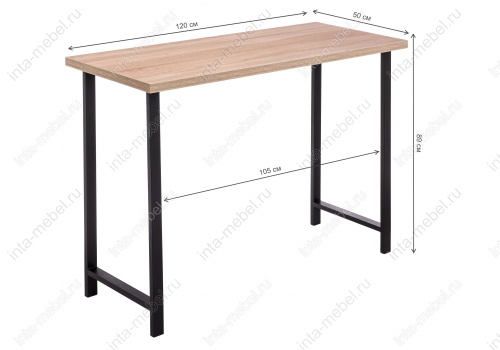 Стол Лофт сонома / черный матовый. Фото №7