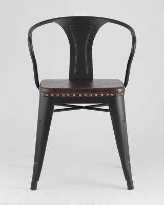 Стул TOLIX ARMS SOFT с подлокотниками черный матовый фото Стул TOLIX ARMS SOFT с подлокотниками черный матовый. Фото №4