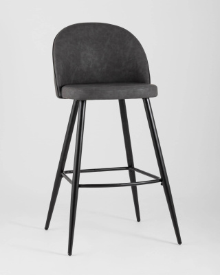 Стул барный Лион темно-серая экокожа фото Стул барный Лион темно-серая экокожа. Фото №3