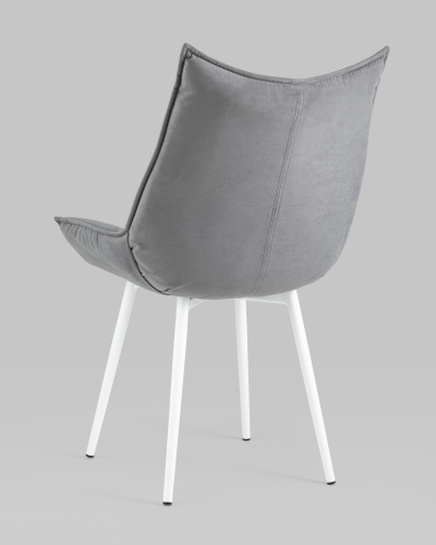 Стул Осло велюр серый белые ножки. Фото №7