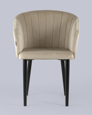 Стул с подлокотниками Нейтон велюр бежевый. Фото №5