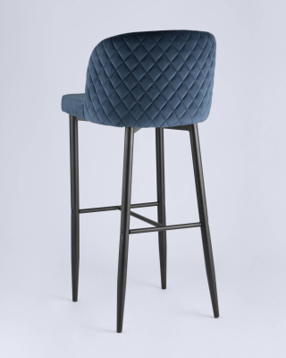 Стул барный Оскар велюр сине-зеленый. Фото