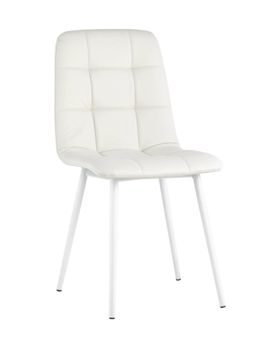 Стул Oliver экокожа белый белые ножки. Фото №1