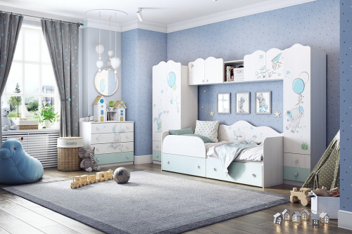 Бонни Шкаф комбинированный (с ящ. 1-створчатый) белый рамух/Кэнди. Фото №2