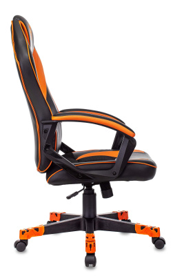 Кресло игровое Zombie GAME 16 черный/оранжевый текстиль/эко.кожа крестовина пластик. Фото №5