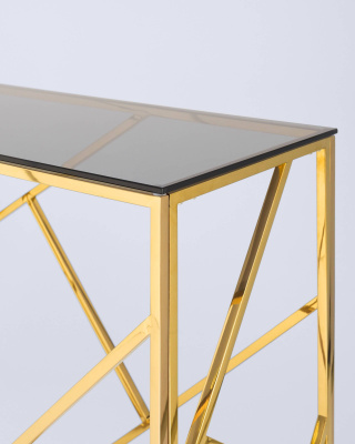 Консоль АРТ ДЕКО 120х40 золото стекло smoke фото Консоль АРТ ДЕКО 120х40 золото стекло smoke. Фото №5