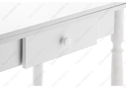 Стол деревянный Брентон с ящиком белый глянец. Фото №7