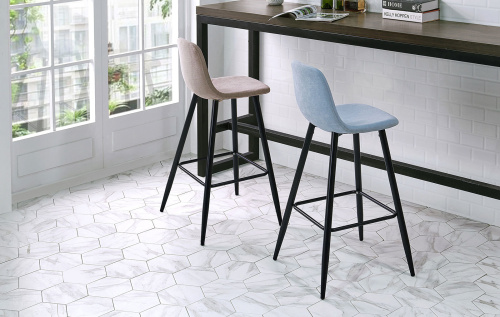 Барный стул 350B голубой/черный. Фото №11