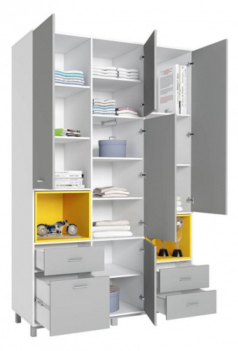 Шкаф комбинированный Polini kids Mirum 2335, серый фото Шкаф комбинированный Polini kids Mirum 2335, серый. Фото №3