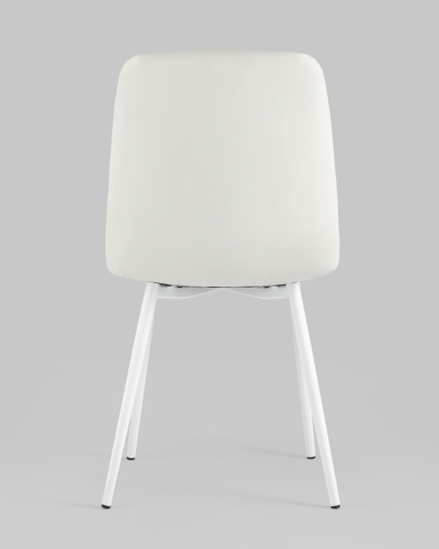 Стул Oliver экокожа белый белые ножки. Фото №6