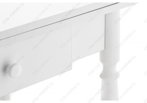 Стол деревянный Брентон с ящиком белый глянец. Фото №6